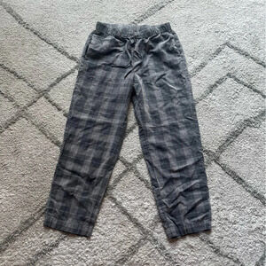 Aritzia Babaton Jimmy plaid pants trouser crop ankle plaid lyocell linen small